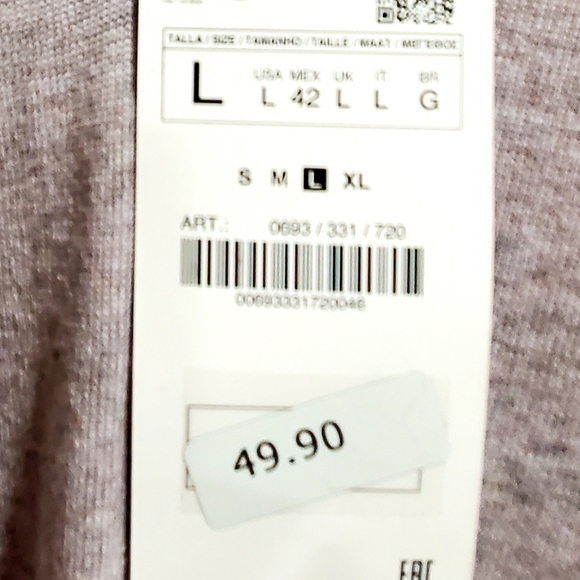 Zara Men's wool v-neck sweater - Picture 4 of 5